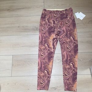 Beyond Yoga Swirl Pattern Leggings - Pink and Brown